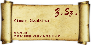 Zimer Szabina névjegykártya